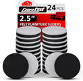24 PCS 2.5" Felt Furniture Movers Sliders for Hardwood Floors, Reusable Felt Furniture Moving Pads, Sliders for Moving Heavy Sofa Couch Fridge, Furniture Glides Easily and Quickly (Beige, Round)