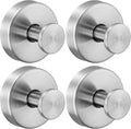 Reusable Heavy Duty Suction Cup Hooks for Kitchen/Bathroom/Shower - Wet-Proof Hooks for Towels, Robes, Loofah&Wreaths/No Drill Mounting on Glass, Tile, Metal (4, Brushed Nickel)