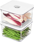 VAKUEN Premium Airtight Food Storage Containers, Square 2PC/Set(1.48qt/1.4Lx2pcs), Smart One-Click Seal Lid, No Hinges, 100% Leak Proof, BPA-FREE, Dishwasher, Freezer & Microwave Safe