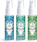 Toilet Spray for Poop 3 Pack, Travel Size Variety, Bathroom Odor Eliminator - Ocean Eucalyptus Coconut