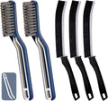5 PCS Crevice Cleaning Brush, Multifunctional Hard Bristle Grout Cleaner Brush, Bathroom Cleaning Brush Tool with Clip,Kitchen Brush for Household, Kitchen, Window, Sink, Toilet, Grout