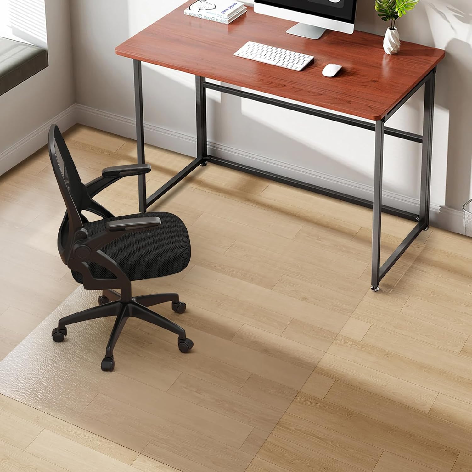 Clear Chair Mat, 48" x 36" Office Chair Mat for Hard Floors, Floor Protector Desk Mat for Gaming, Vinyl Floor Mat for Home Office Kichen Living Room, Clear