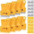 MulWark Razor Blade Tool Set, 8-Pack Mini Plastic Scrapers with 5 Plastic & 5 Metal Blades - Paint Remover, Window Cleaner, Glass Tool, Oven Cleaner, Blade Remover