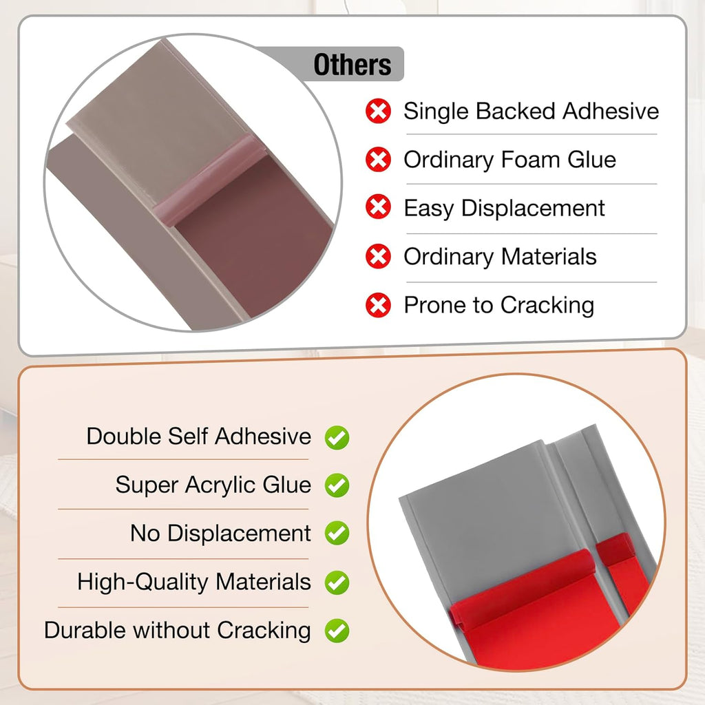 Floor Transition Strip Self Adhesive Vinyl Door Threshold for Doorways Carpet Edging Trim Overlap Edge Reducer for Laminate Floor, Carpet, Tile (Gray, 3/5" to 4/5", 6.6Ft)