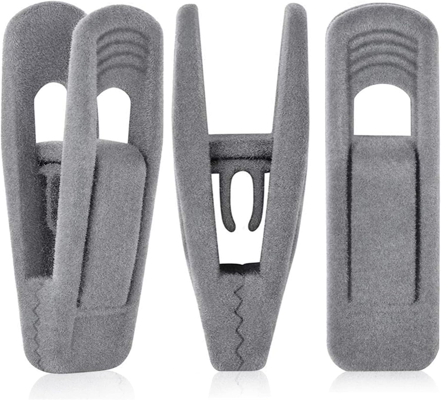 Grey Velvet Hangers Clips (80-Pack), Non-Slip Strong Velvet Hangers Clips for Velvet Skirt Hangers, Velvet Pants Hanger Velvet Clips Fit for Thin Velvet Clothes Suit Hangers