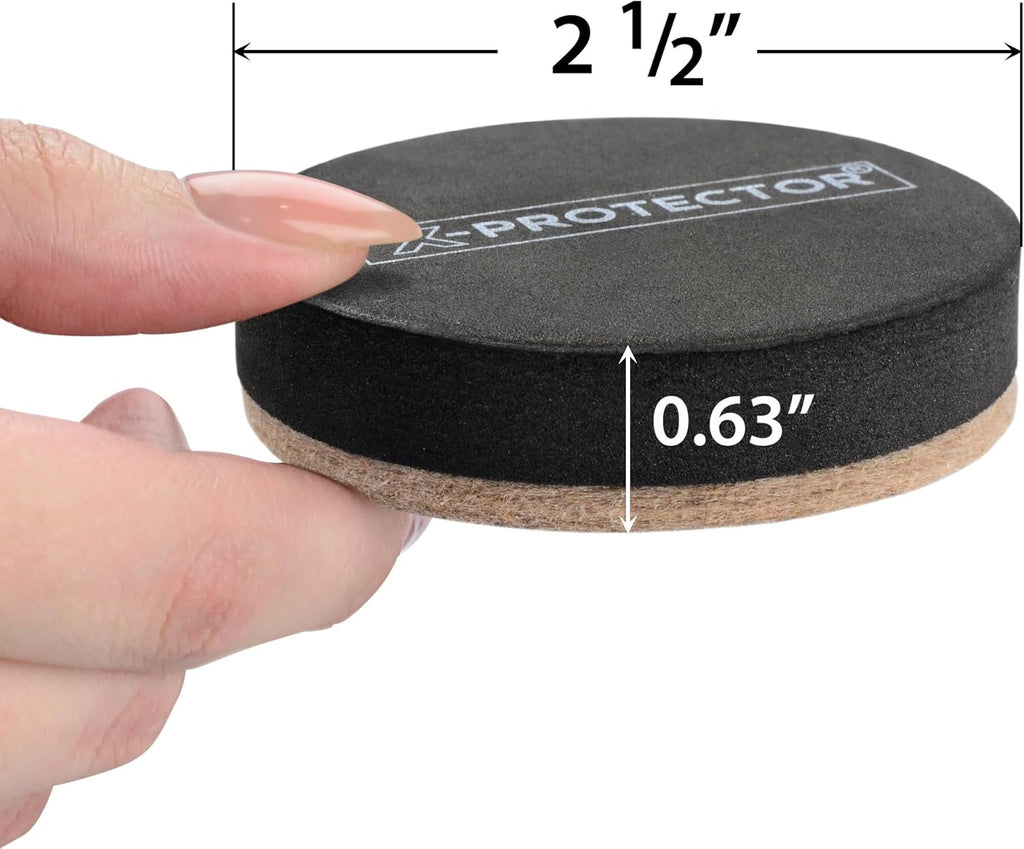 Felt Furniture Sliders Hardwood Floors X-PROTECTOR – 24 PCS 2 1/2 inch Furniture Sliders – Heavy Duty Felt Sliders Hard Surfaces – Move Your Furniture Easily & Safely!