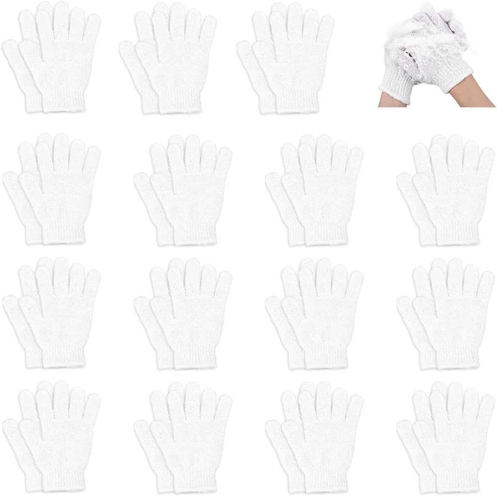60Pcs Exfoliating Gloves Bulk, Scrub Gloves Exfoliating Body Scrubber Glove Exfoliator for Body Scrub Mitt, Bath Gloves for Shower Exfoliating Shower Glove for Women Bathing Accessories(White)