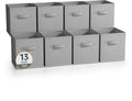 Sorbus 13 Inch Storage Bins - Sturdy Collapsible Fabric Storage Cubes with Handle - 8 Foldable Baskets for Organizing Clothes, Toys, Books - Storage Baskets for Shelves, Closets