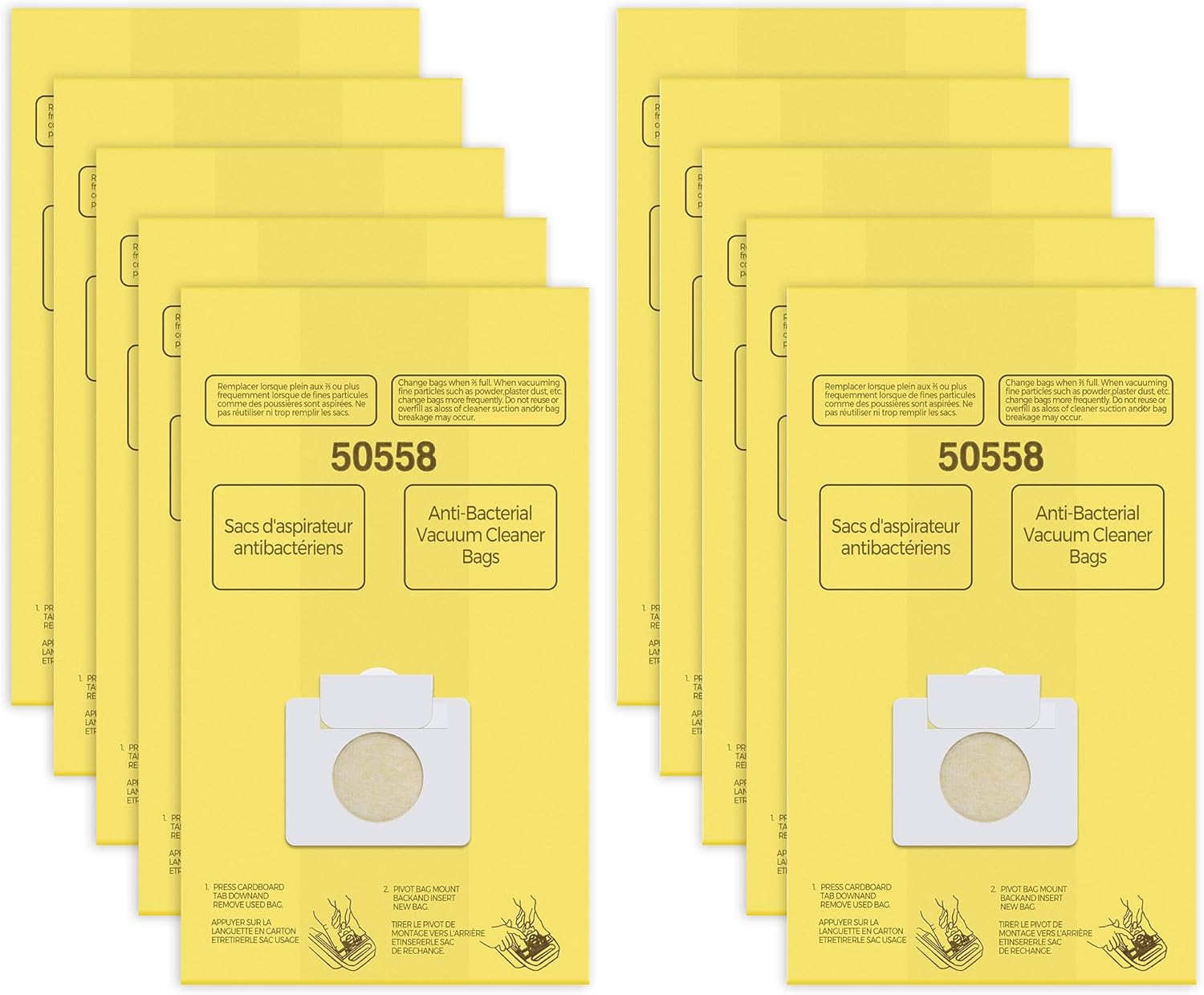 50558 Vacuum Cleaner Bags Replacement for Kenmore Canister Type C/Q 5055, 50555, 50557, 50558 and Pana·sonic Type C-5, C-18, 200 Series, 400 Series, 600 Series, 800 Seires Vacuum - 10 Pack