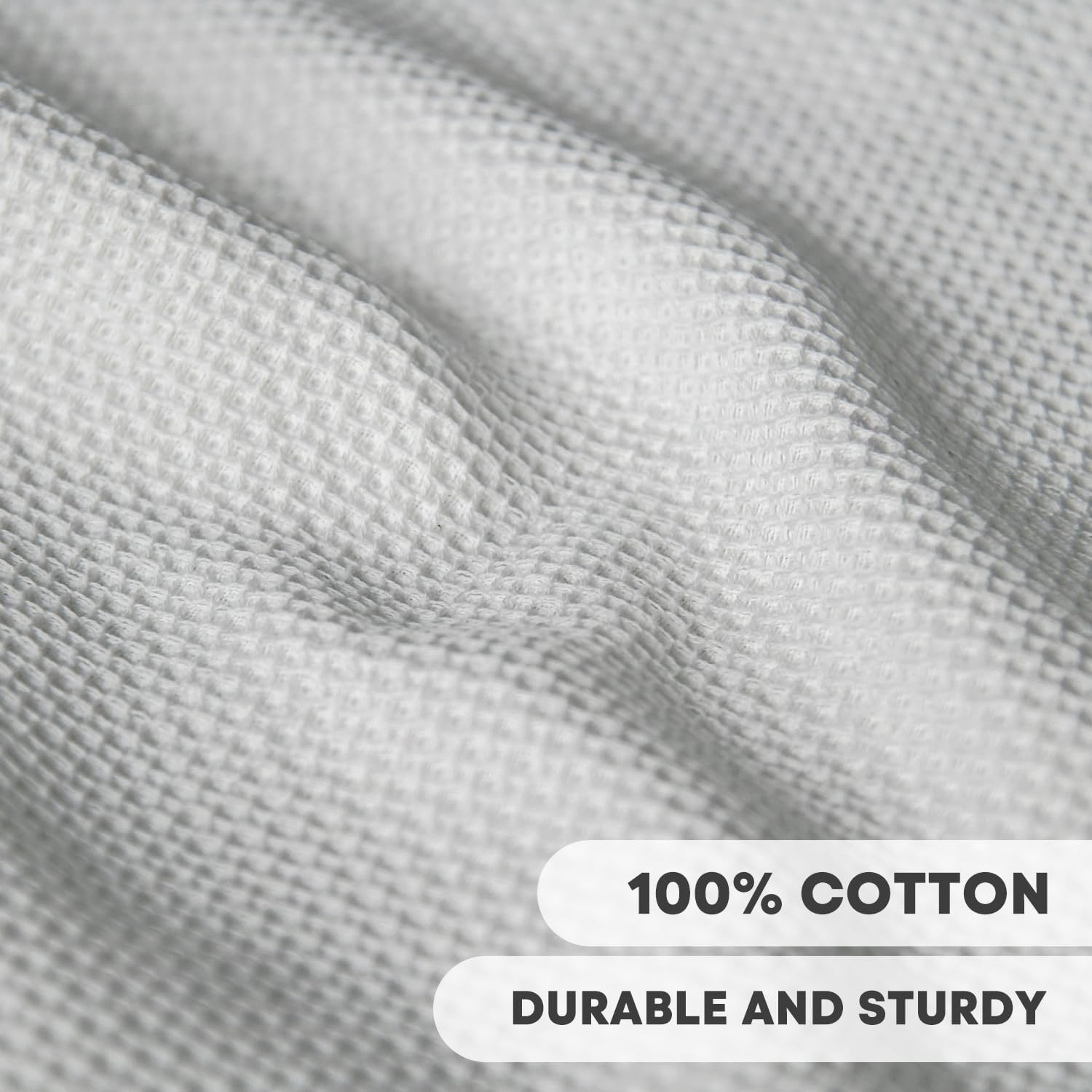 Artoid Mode 100% Cotton Light Grey Waffle Weave Kitchen Dish Cloths, 12x12 Inch Ultra Soft Absorbent Quick Drying Kitchen Dish Towels Set of 6