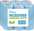 AIDEA Microfiber Cleaning Cloth, Shop Towels 330 Sheets 6 Roll, Microfiber Towels for Cars, Blue Shop Rags Washable, Cleaning Rags Reusable Paper Towels for Automotive, Workshops, House,11×9"