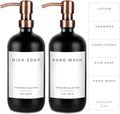 Emerson Soap Dispenser, Dish Soap Dispenser for Kitchen - Soap Dispenser Bathroom Set, Hand Soap Dispenser, Kitchen Soap Dispenser Set, Glass Soap Dispenser with Pump and Labels, 16 Oz, 2 Pack