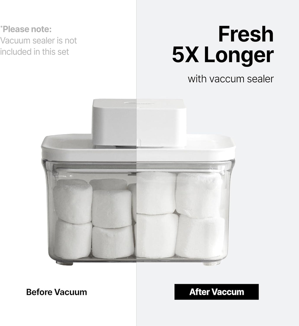 VAKUEN Premium Airtight Food Storage Containers, 4L(4.10qt) Smart One-Click Seal Lid, Patented Double Silicone Lining, 100% Leak Proof, BPA-FREE (Large Container 4.0)