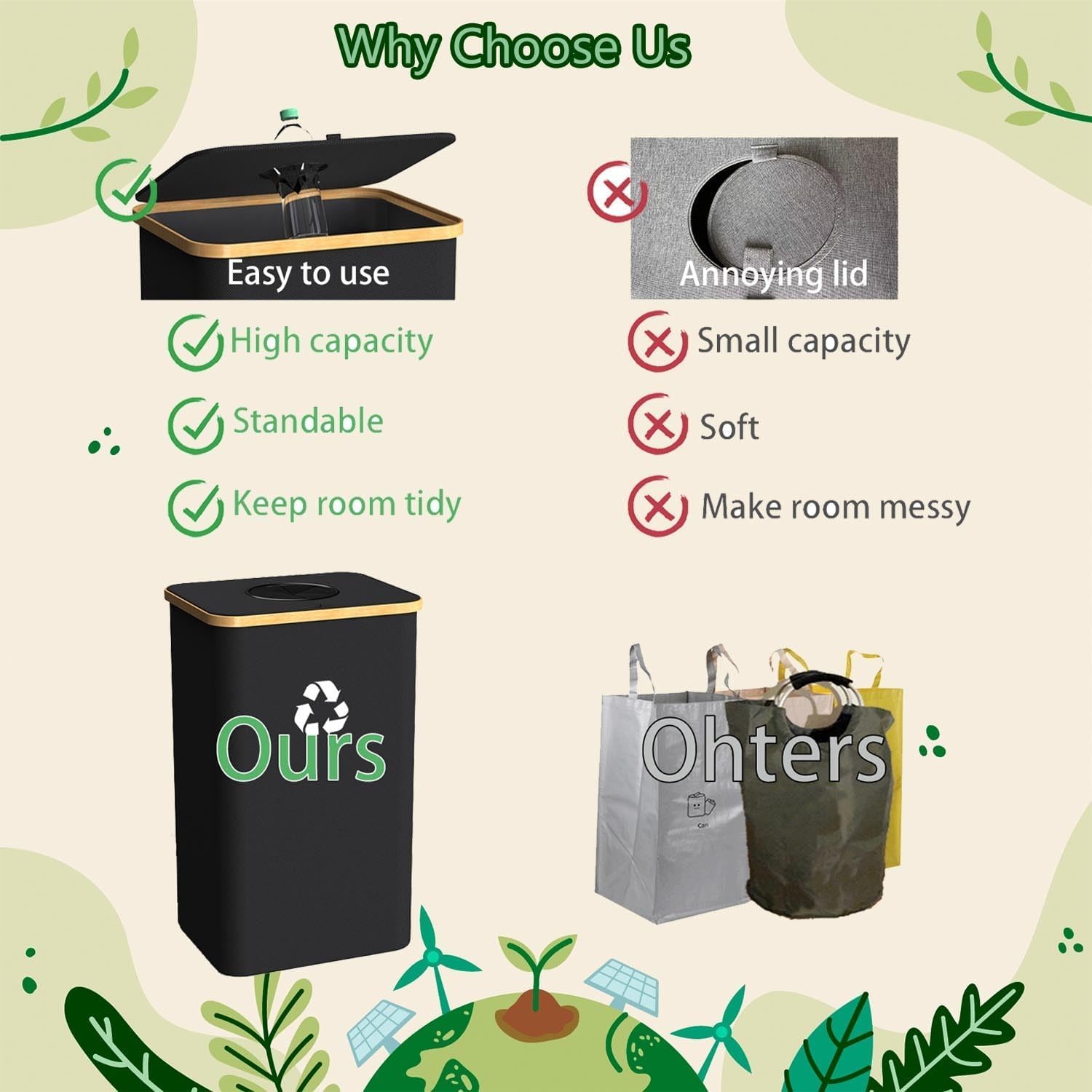 Recycling Bin for Kitchen Indoor Home, Large 100L/ 27 Gallon Recycle Bin with Lid Removeable Reusable Inner Bag Bottle Can Glass Waste Plastice Stickers (White, 27 Gallon)