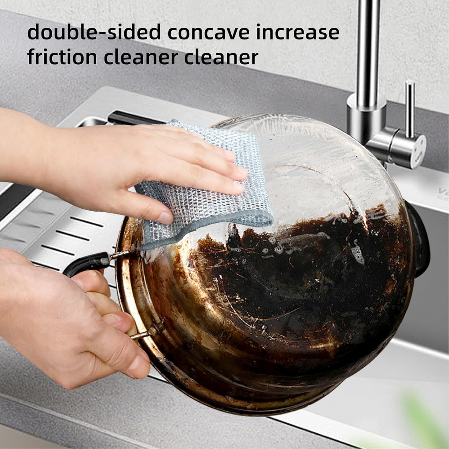 Multipurpose Wire Miracle Cleaning Cloths, Magnifying Wire Dishwashing Rags for Wet and Dry Mesh Microfiber Cleaning Cloth for Metal, Kitchen, Dishes