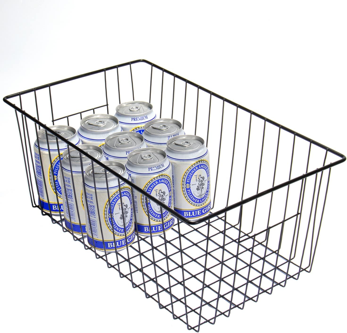 16inch Upright Freezer Organizer Baskets for 13-14,16-21 cu.ft Standup Freezer, Settle freezer chaos and reduce food waste effectively, Durable, Fully Use Space, Improve Air Circulate, Black, 3pcs