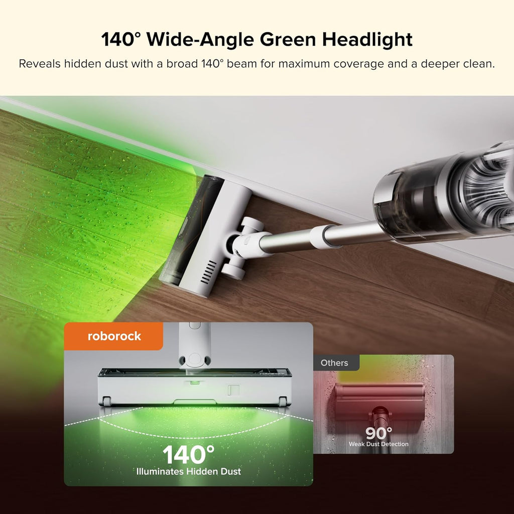 roborock H60 Hub Cordless Stick Vacuum Cleaner with Auto-Empty Dock, 115AW Suction for Carpets and Hard Floors, Vacuum Cleaners with 60-Min Runtime, Anti-Tangle Brush, 140° Green LED Dust Detection