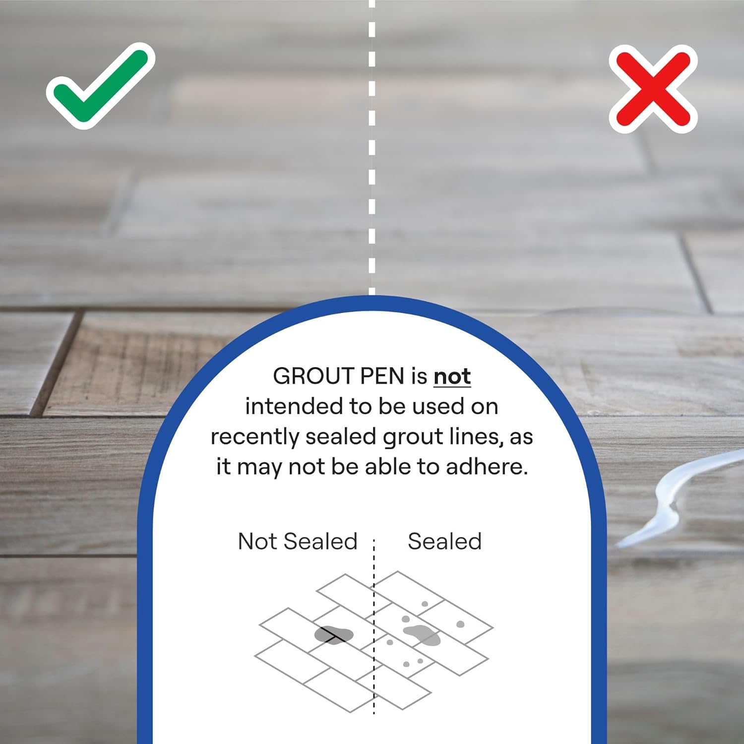 Grout Pen Grey Tile Paint Marker: Waterproof Grout Paint, Tile Grout Colorant and Sealer Pen - Narrow 5mm, 2 Pack with Extra Tips (7mL) - Grey