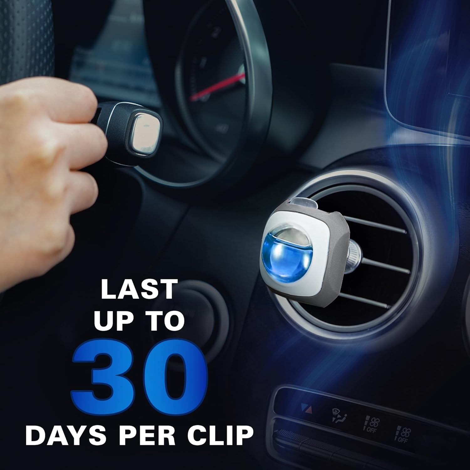 Air Jungles Ocean Scent Car Air Freshener Clip, 6 Vent Clips, 4ml Each, Long Lasting Air Freshener, Up to 180 Days Car Refresher Odor Eliminator
