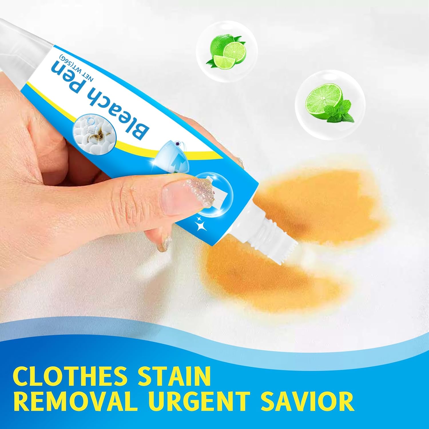 Bleach Pen，Bleach gel for Clothing, Portable bleach pen，More effective stain removal，Accessories,Instantly Remove New Stains(2pcs)