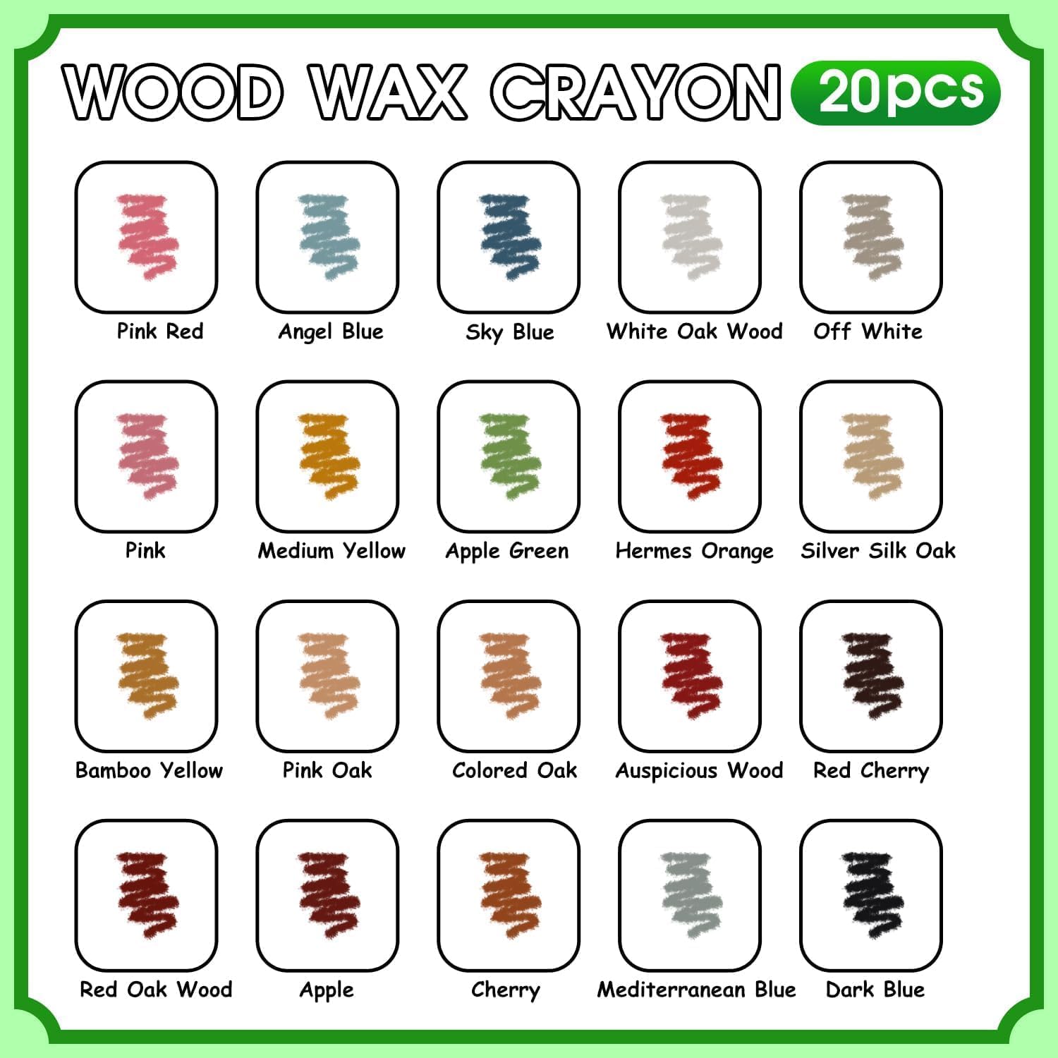 Furniture Markers Touch Up, 20 Colors Wood Filler Sticks, Wood Wax Crayons for Repairing Scratches, Scuffs, Cracks, Holes on Furniture, Floors, Cabinets, Tables, and Doors - Colorful Series