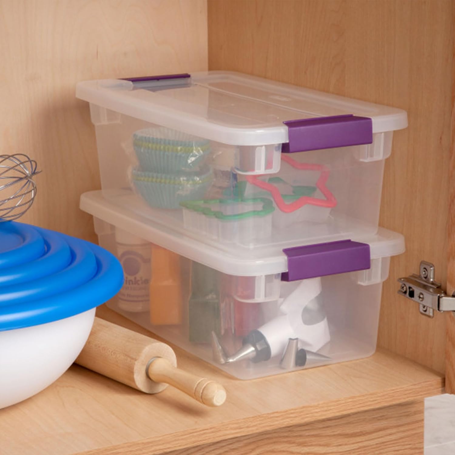 Sterilite 12-Pack 6 Quart ClearView Latch Box, Stackable Organizer Bins with Latching Lids - Clear Plastic Organization Containers for Closet, Bedroom, Shelving Units and Everyday Home Storage