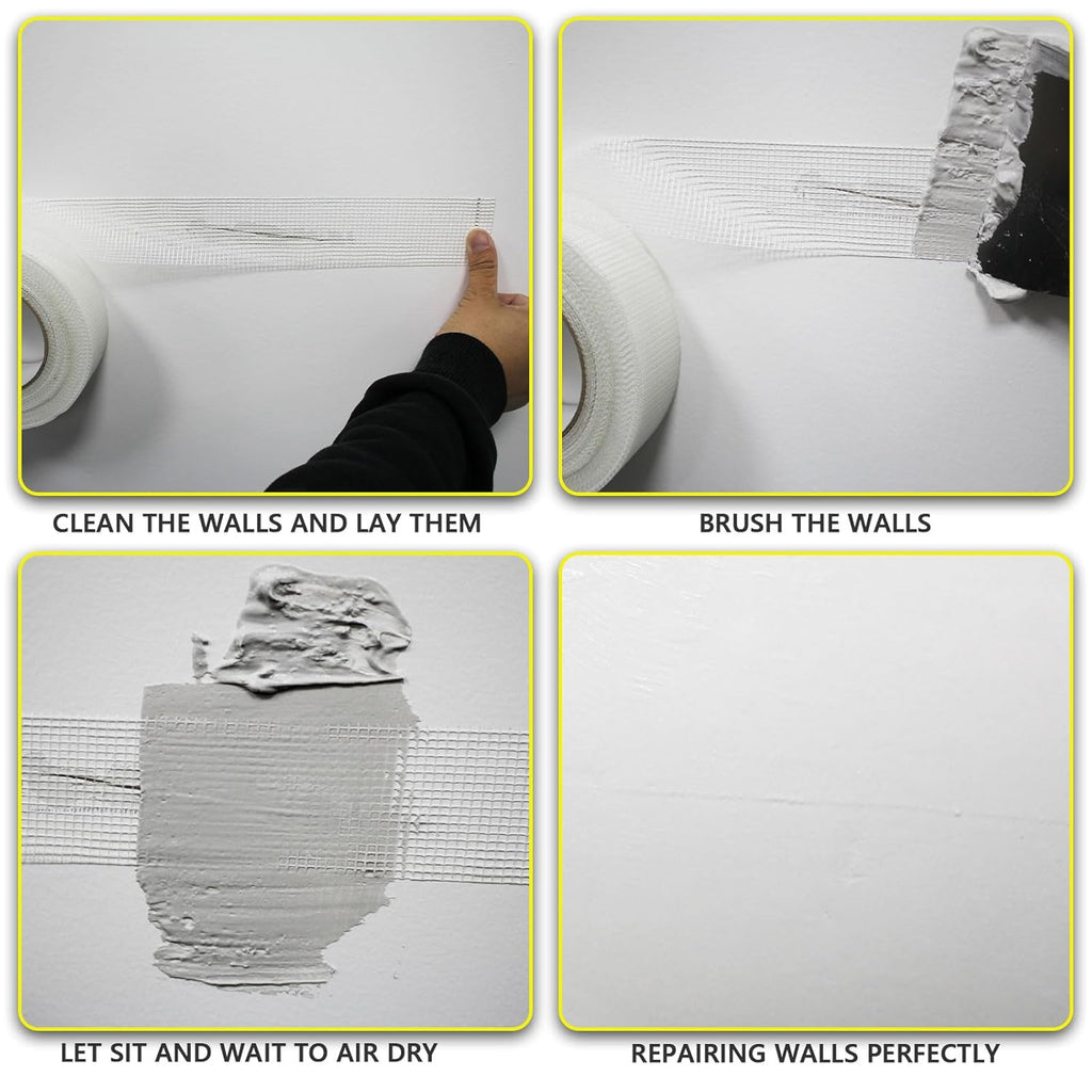 8" 100 Feet Drywall Joint Tape, Self-Adhesive Encrypted Fiberglass Drywall Repair Mesh Tape for Wall Cracks and Seam Patch