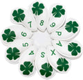 Golf Iron Covers Golf Iron Head Covers Leather Golf Iron Covers for Golf Clubs 10pcs Golf Iron Headcovers Lucky Clover Golf Club Head Covers for Iron with Magic Tape Fit All Brands