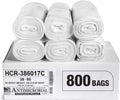 Aluf Plastics High Density Trash Bags, 60 Gallon, 800 Count, 17 Micron (eq), 38" x 60", Clear, for Bathroom, Office, Industrial, Commercial, Janitorial, Municipal, Recycling