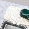 RoseFlower Dish Drying Mat, Large 15.7" x 13" Silicone Dish Mat Drying Kitchen Mat, Faucet Mat for Kitchen Sink, Dish Drying Mats for Kitchen Counter, Refrigerator or Drawer Liner - White