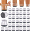 BUMACO 40Pcs Chair Leg Floor Protectors Chair Leg Protectors for Hardwood Floors Silicone Pads Covers to Protect Floors Clear Universal S (15/16" to 1-5/16")
