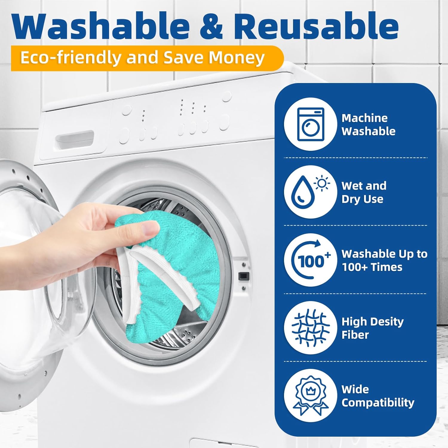 LOVECO 10 Pack Universal Steam Cloths for Handheld Steam Cleaner, Compatible with Bissell Steam Shot, Comforday, Wagner Spraytech etc - Reusable Washable Microfiber Rags - Peacock Blue