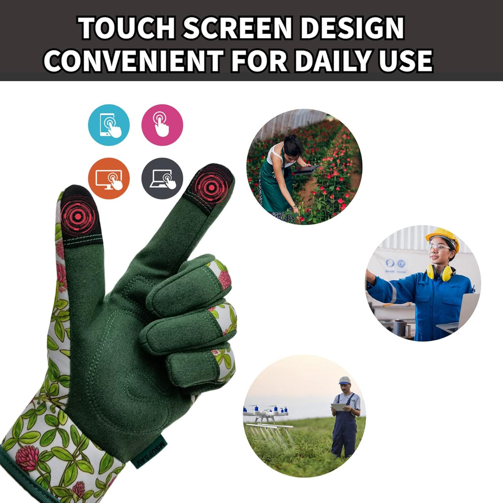 Thorn Proof&Puncture Resistant Gardening Gloves with Grip,Garden Gloves for Women, Leather Work Gloves,Gifts