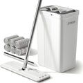 JOYMOOP Mop and Bucket Set with Wringer, Flat Mops for Floor Cleaning, Wall Mop Cleaner with Long Handle, Hardwood Floor Mop with 6 Microfiber Pads