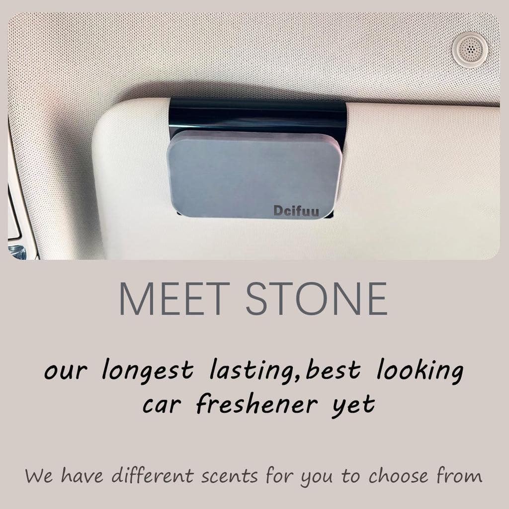 Grove Air Freshener, Stone Scent Starter Kit, Odor Eliminator - Car Visor Clip (Pack of 1 - Grove Scent)