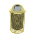 COATEDOUTDOORFURNITURE RDT-P-TXTSAND Heavy Duty Round Trash Receptacle with Dome Top, Liner Included, 32 Gallon, Textured Sandstone, Made in America
