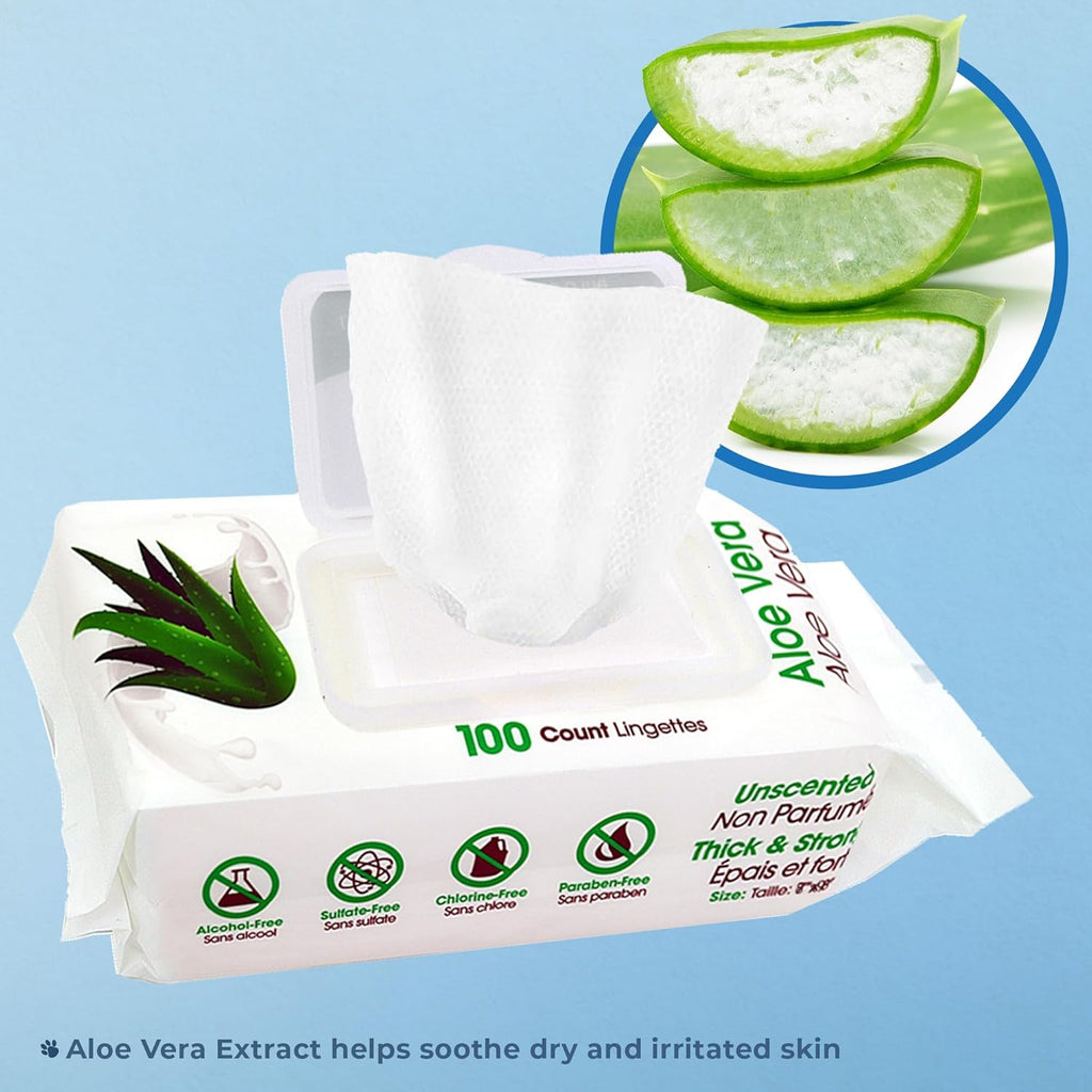 Best Pet Supplies Pet Wipes for Dogs - Dog Wipes Cleaning Deodorizing, for Coats, Ears, Paws - Hydrating, Aloe Vera
