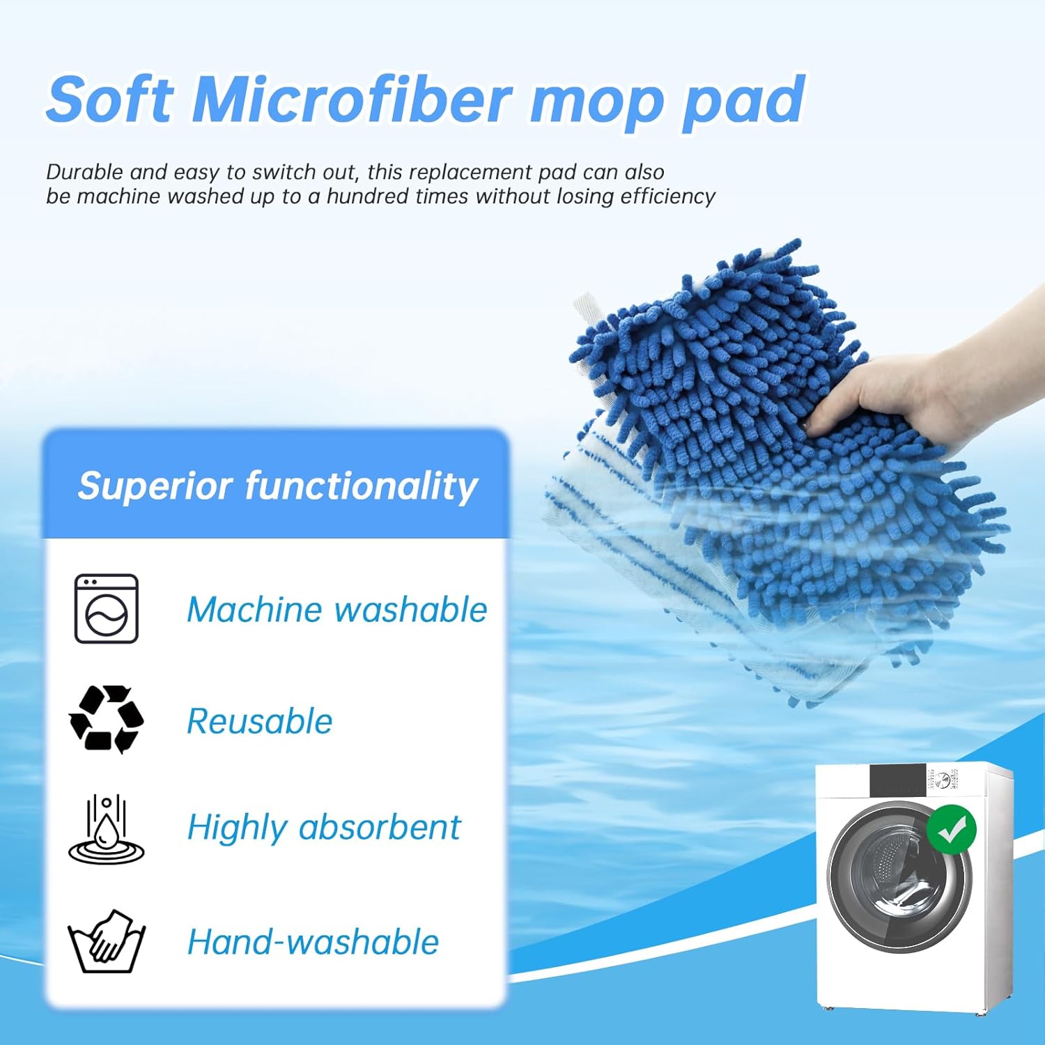 4 Pack Mop Heads Replacements Compatible with O-cedar Dual-Action Flip Mop,Microfiber&Chenille Mop Replace Head for Dry/Wet Use,Double-sided,Reusable and Washable Dust Mop Refills for Floor Cleaning