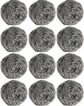 12Pcs Steel Wool Scrubber Pads for Cleaning Dishes, Pans, Pots, Ovens, Grills, Sinks - Stainless Steel Scrubbers for Kitchen, 12 Pack