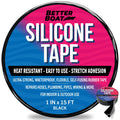 Black Heavy Duty Silicone Tape, Self-Fusing Rubber Hose and Plumbing Water Pipe Repair Seal, Coax Electrical or Waterproof Tape for Leaks, 15ft