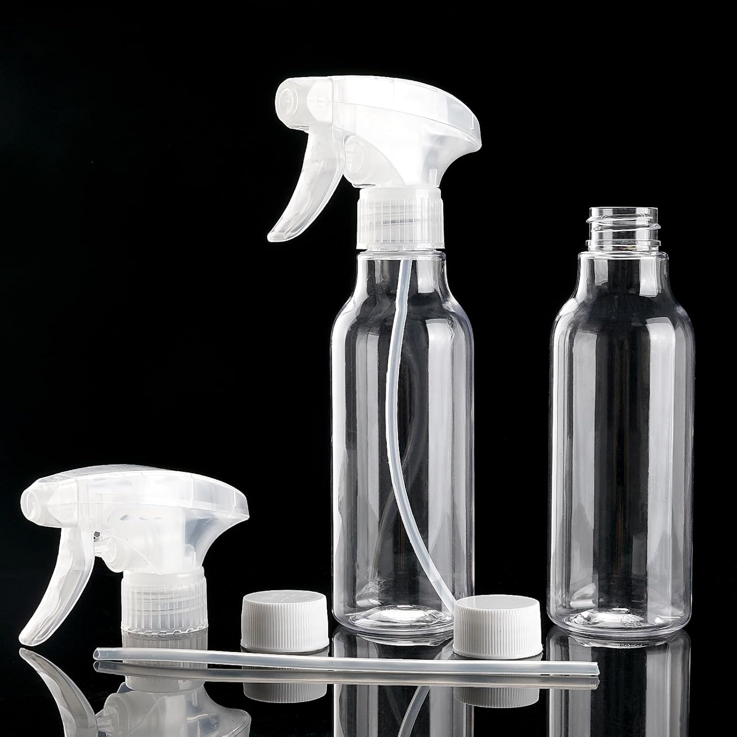 Cosywell Plastic Spray Bottles 8.8oz/260ml 4 Pack Empty Spray Bottle for Cleaning Mist/Stream Heavy Duty Water Spraying Bottle for Cooking Solutions Essential Oils Hair Care(Clear)