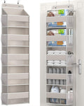 Over The Door Storage Organizer, RV Bathroom Organizer, Over The Door Organizer Camper Storage and Organization, 5 Shelf Hanging Over Door Organizer for Camper, Bathroom, Bedroom, Closet-Beige