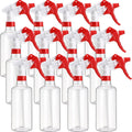 Eccliy 12 Pcs 16 Oz Plastic Spray Bottle, Adjustable Empty Reusable Sprayer for Cleaning, Planting, Water, Bathroom and Kitchen, BBQ, Commercial and Residential(Red,Clear)
