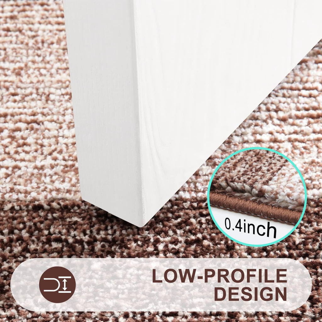 Kitinjoy Indoor Outdoor Door Mat, 32x20 Non-Slip Absorbent Dirt Trapper, Low-Profile Washable Inside Entrance Front Floor Mat, Sturdy Soft Entry Doormats for Entryway, Brown