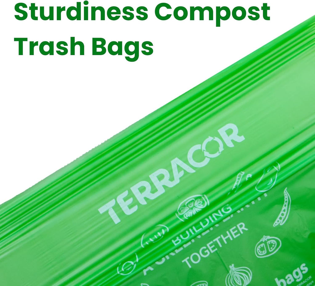 1.6 Gallon Compostable Food Scrap Bags Handle Tie for Kitchen Countertop Bin, 6 Liter Small Compost Bags, 100 Count (Pack of 2), BPI Certified and Meet The ASTM D6400 Standard