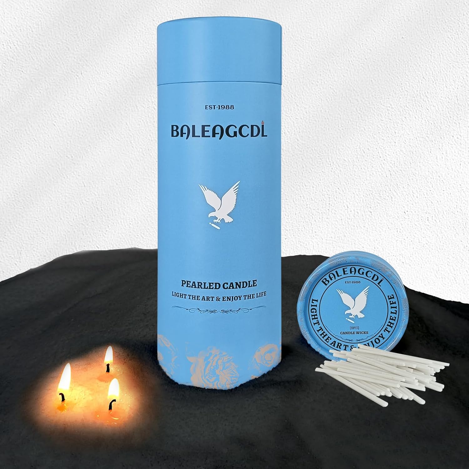 Unscented Black Pearled Candle 18oz Luxury Sand Candle Granulated Wax - 30 Cotton Wicks – Wax for Candle Making Decorative Candles Smooth and Clean Burning Lasts up to 120 Hours