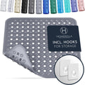 Homerella Anti Slip Shower Mat | Anti Mold Non Slip Bathtub Mat for Inside Shower | Square Floor Shower Mat 21 x 21 inch with Suction Cups for Grip & Hooks Hanging and Quick Drying | Machine Washable