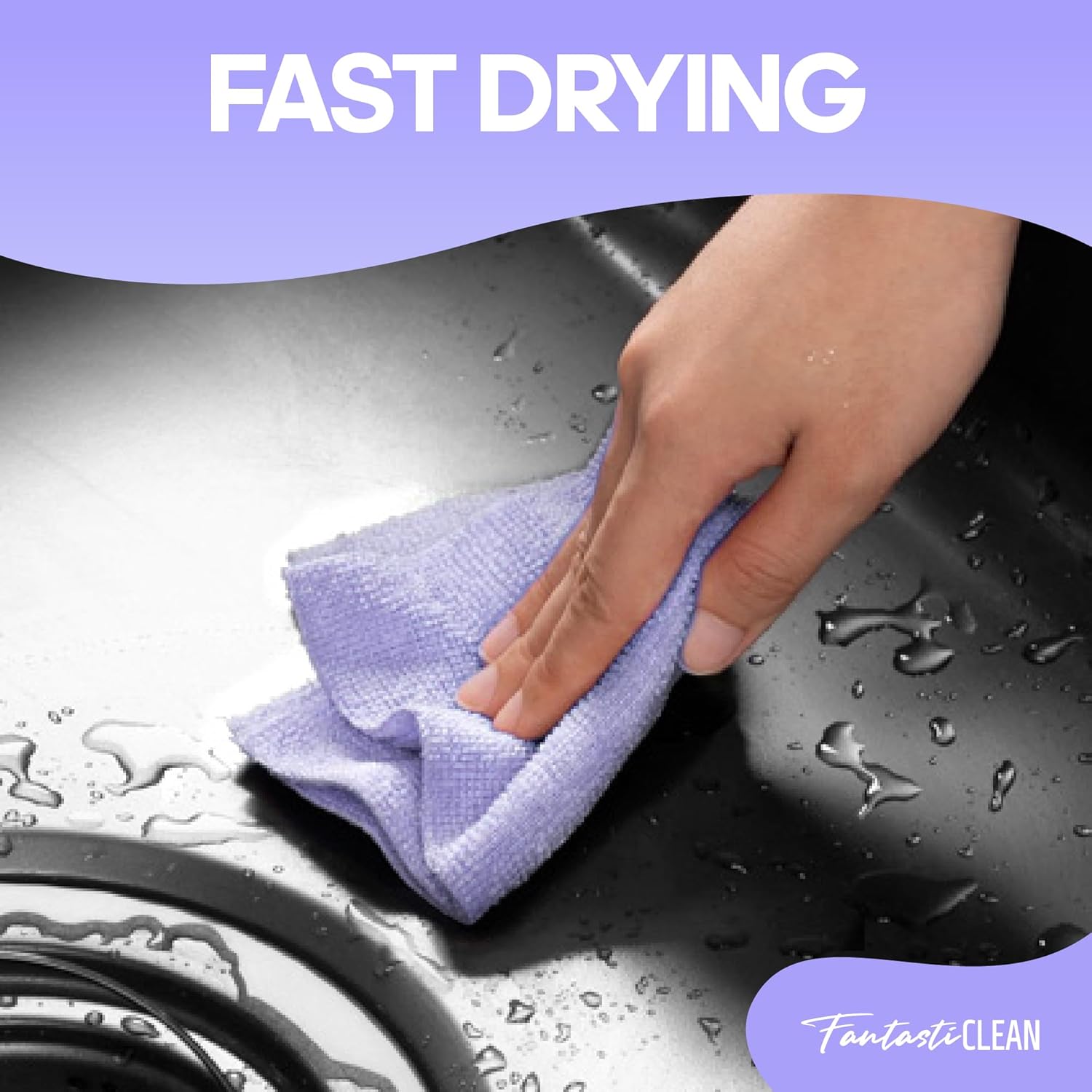 Fantasticlean Microfiber Cleaning Cloth Roll 4 Rolls 240 Pack, Tear Away Paperless Towels, 8" x 8", Reusable Washable Rags, Home Kitchen, Pet, Office, Indoor Outdoor, Portable (2Pink 2Light-Purple)
