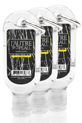 Travel Hand Sanitizer Gel with Aloe Vera & Vitamin E Made by L’AUTRE PEAU - Citrus Scented Alcohol Based Liquid Instant Hand Cleaner Pocket Sanitizer with Carabiner Clip (1oz 3 Pack)