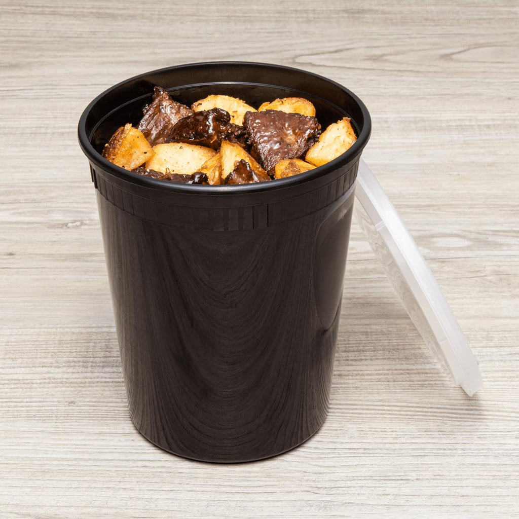 Karat [32oz - 240 ct Black PP Injection Molded Round Deli Containers with Lids (FP-IMDC32-PPB)